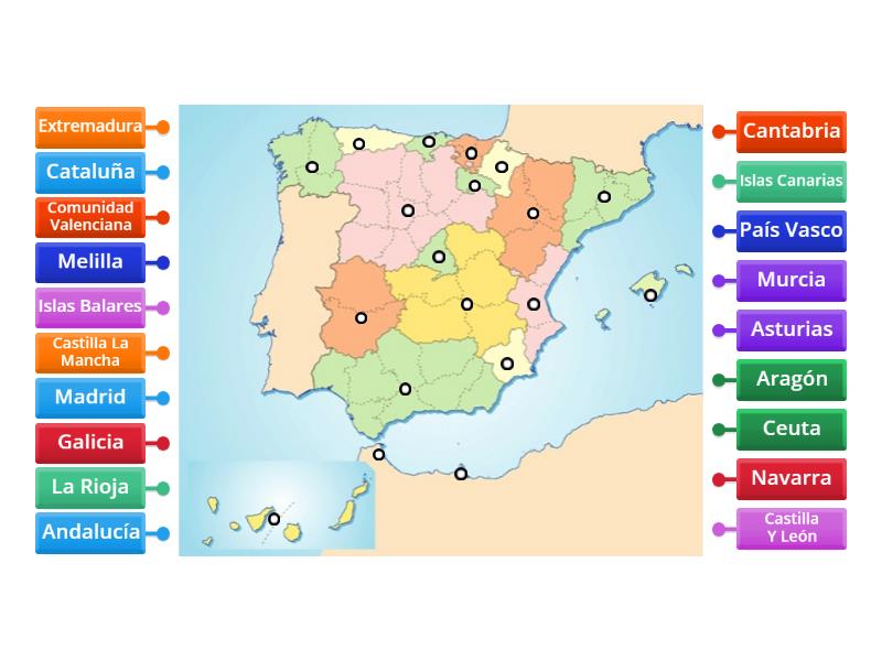 Mapa De Las Comunidades Autonomas Labelled Diagram