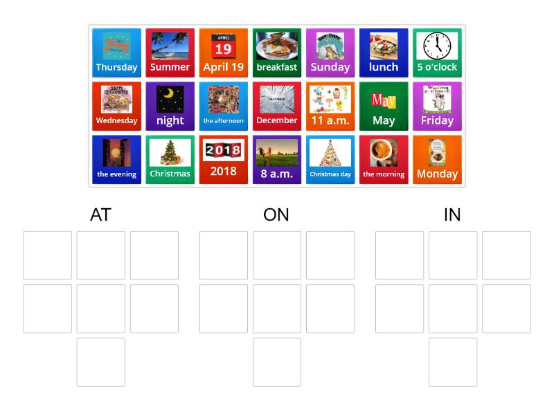 Preposition Of Time Group Sort