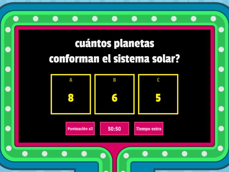 Curiosidades Del Sistema Solar Gameshow Quiz