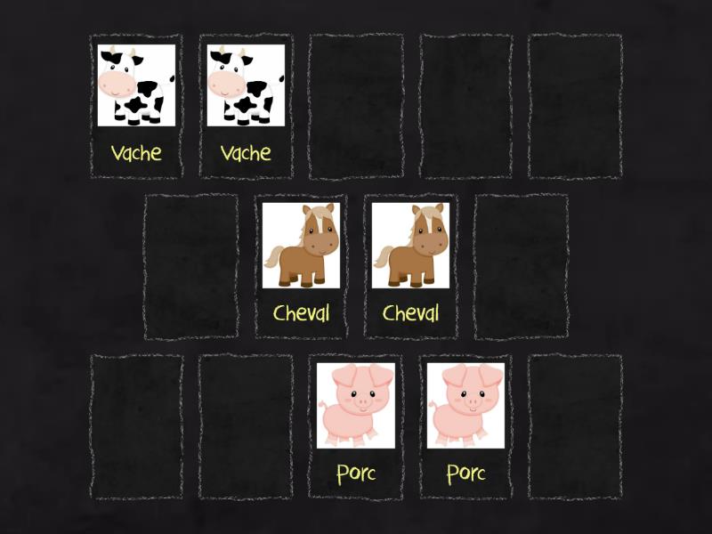 Les Animaux De Ferme Matching Pairs