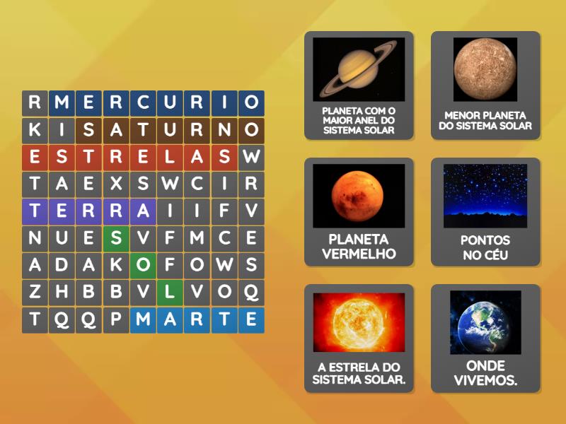 Ca A Palavras Do Sistema Solar Sopa De Letras