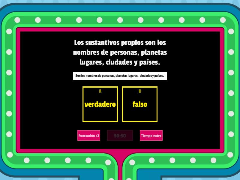 Sustantivos Propios Gameshow Quiz