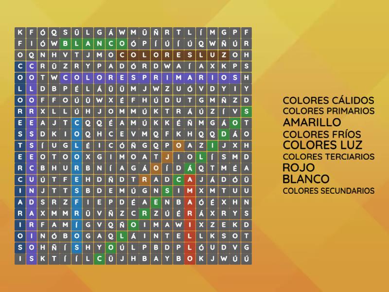 Teoria Del Color Wordsearch