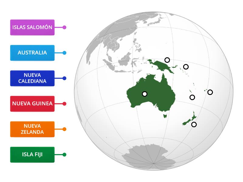 Paises Principales De Oceania Labelled Diagram