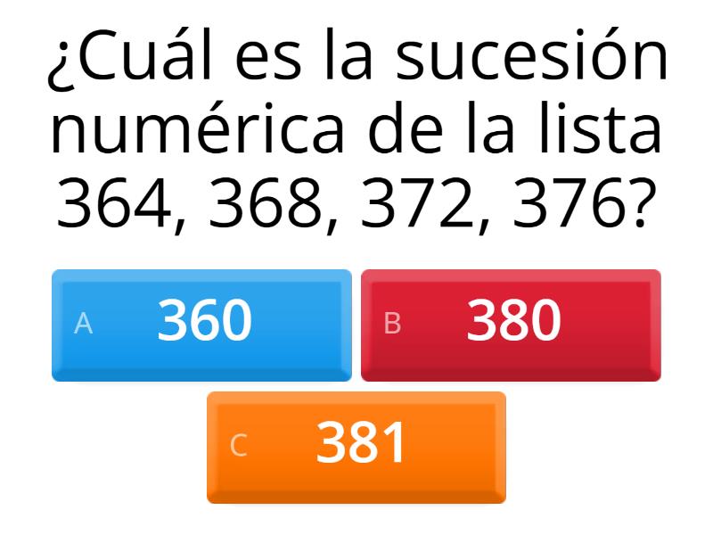 Sucesiones Y Patrones Quiz