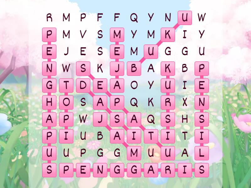 Menemukan Kata Benda Wordsearch