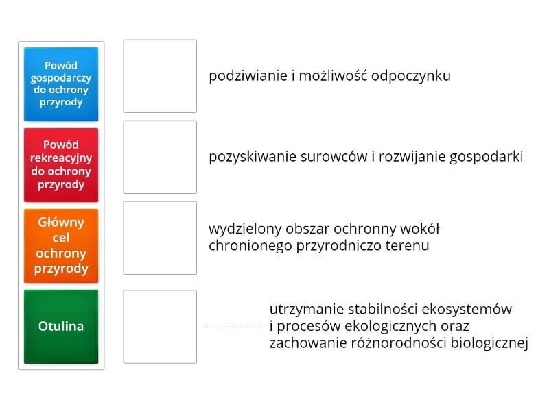 SPOSOBY OCHRONY PRZYRODY Match Up