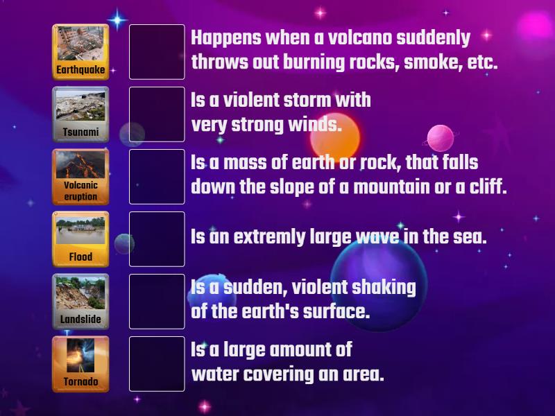 Natural Disasters Matching Match Up