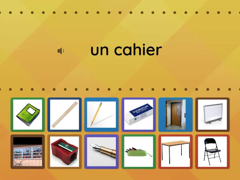 Les Objets De Classe With Audio Find The Match