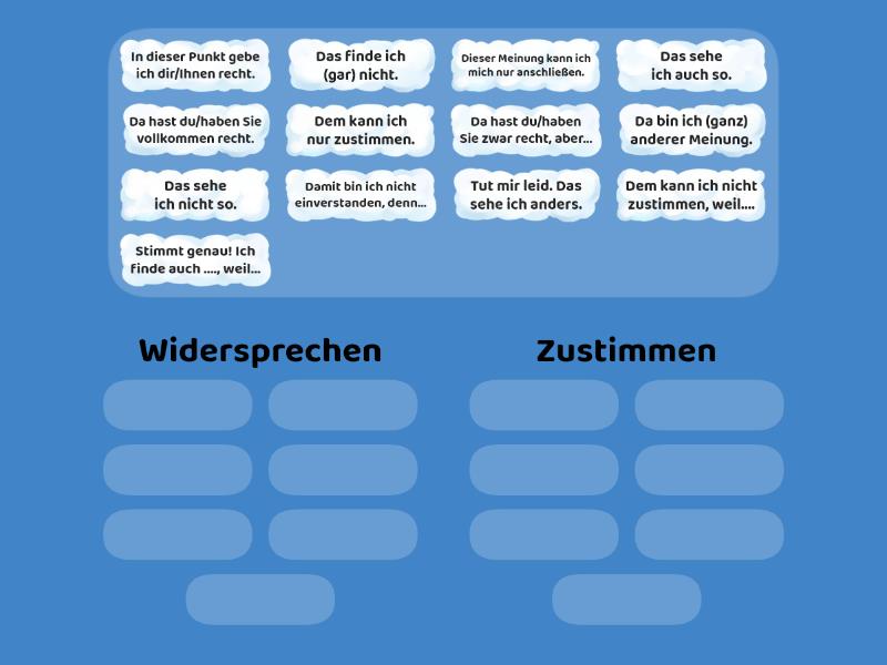 Sprechen Teil Widersprechen Und Zustimmen Redemittel Group Sort