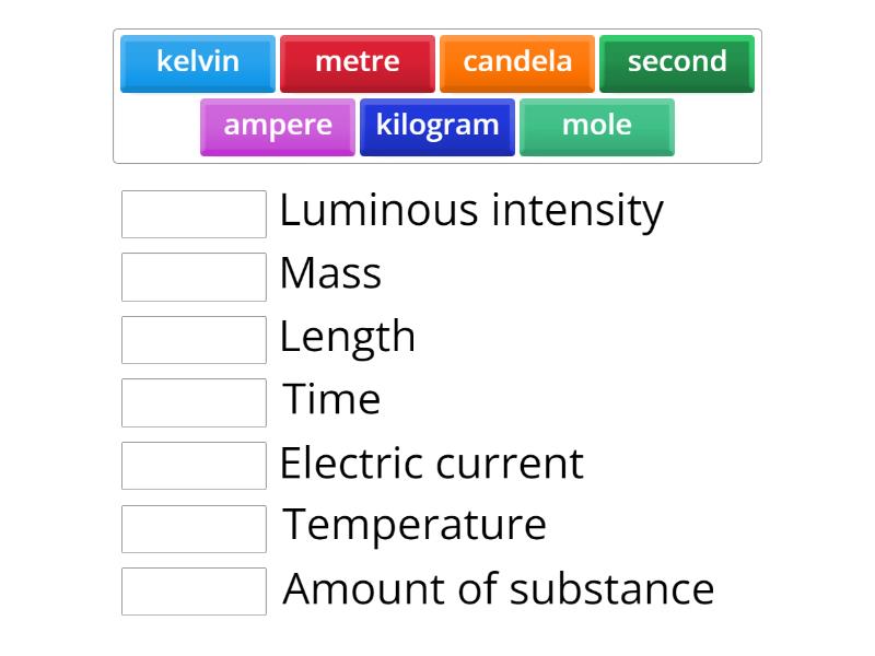 01 SI Units Match Up