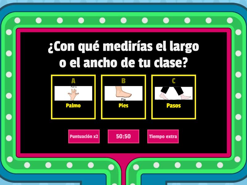 Las Medidas Palmo Pie Y Paso Gameshow Quiz