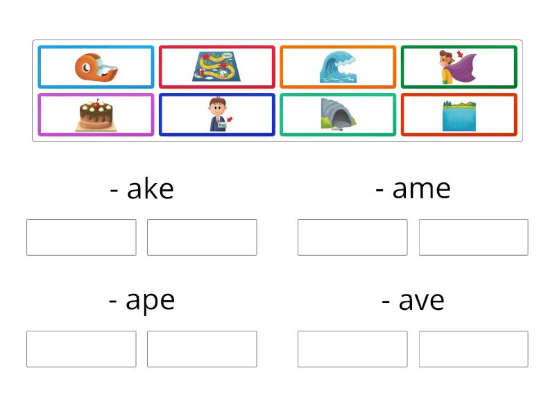 Phonics Unit Ake Ame Ape Ave Group Sort