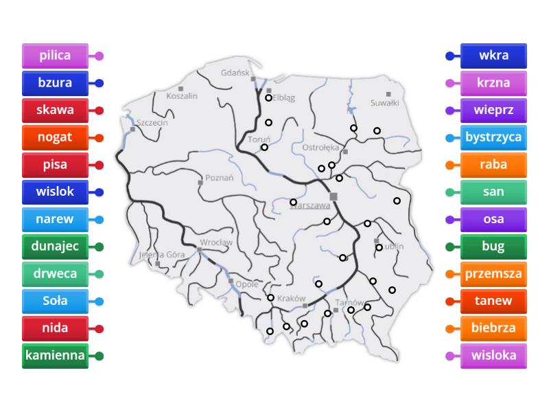 Rzeki W Polsce Rysunek Z Opisami