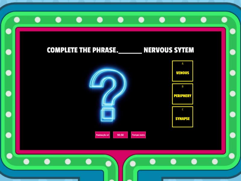 Quiz Sistema Nervoso Gameshow Quiz