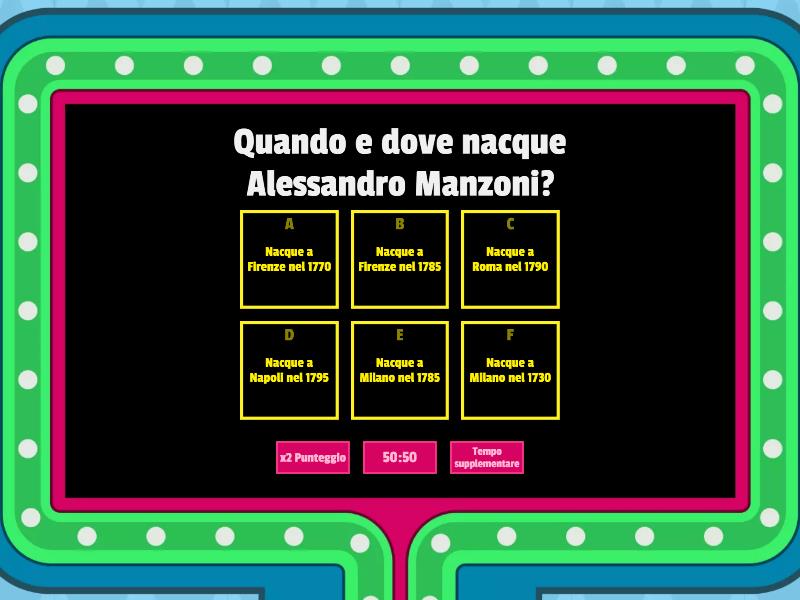 Alessandro Manzoni Gameshow Quiz