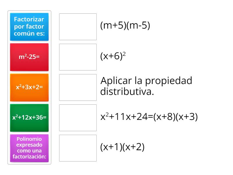 Factorizaci N De Polinomios Une Las Parejas