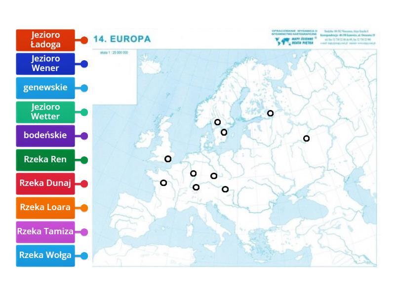 Rzeki I Jeziora Europy Labelled Diagram