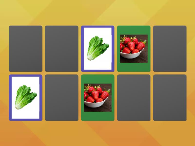 Memotest De Frutas Y Verduras Matching Pairs