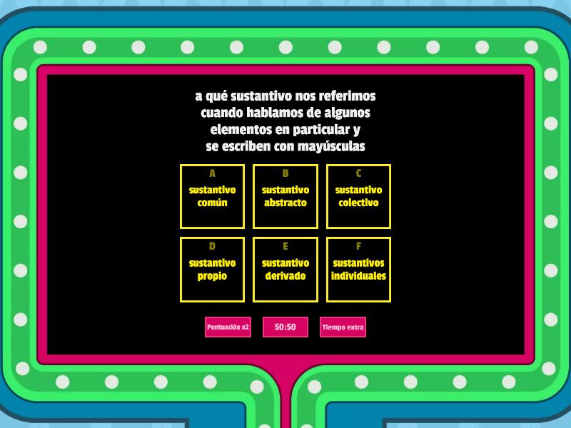 Seleccione El Sustantivo Correcto Gameshow Quiz