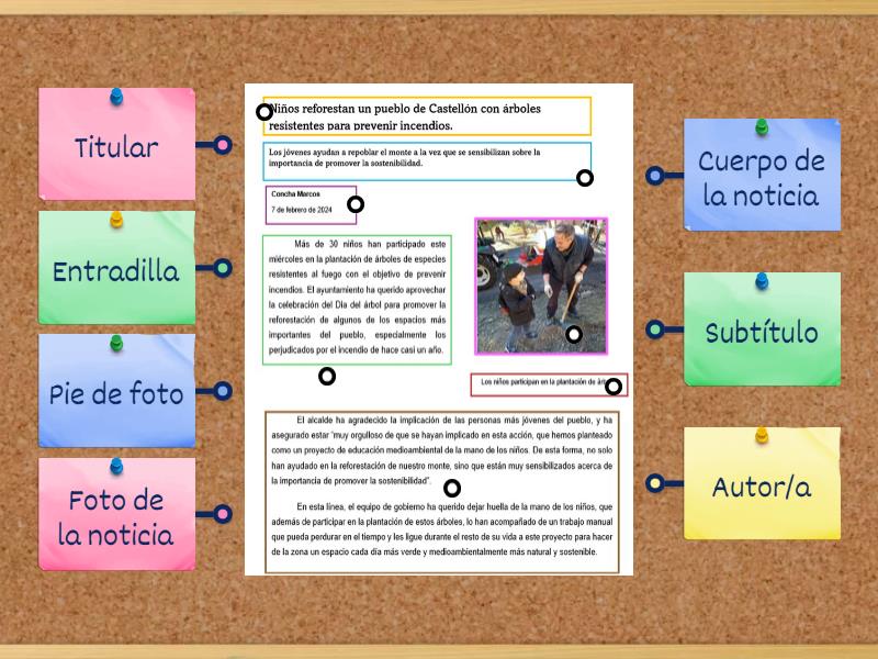 Partes De La Noticia Labelled Diagram