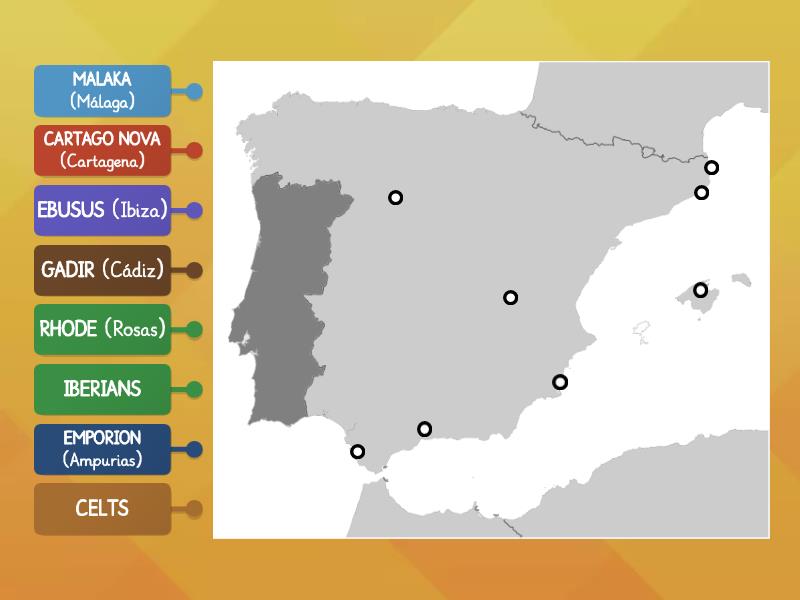 IBERIAN PENINSULA Ancient Age Labelled Diagram