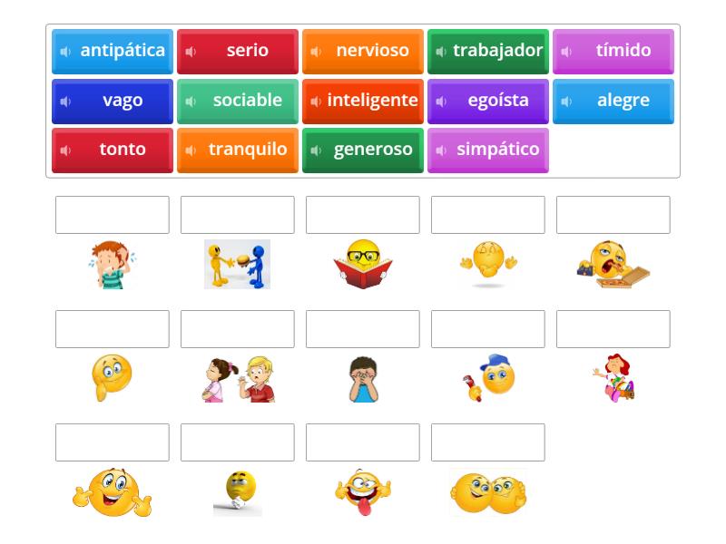 Adjetivos De Personalidad Une Las Parejas