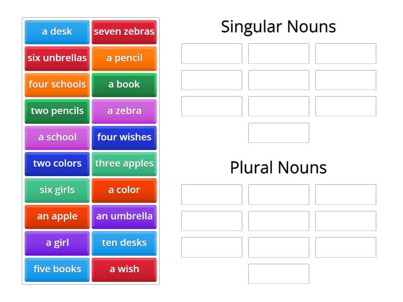 Singular And Plural Nouns Group Sort