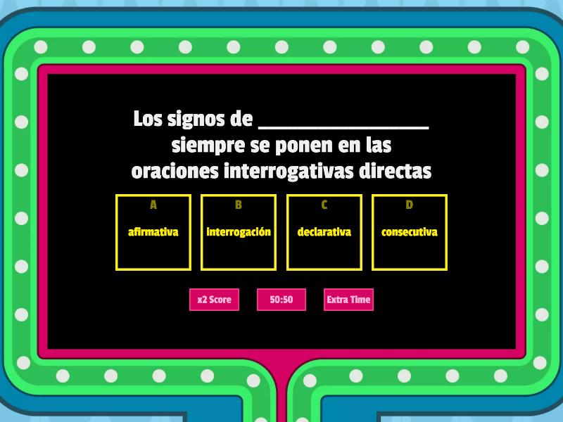 Las Oraciones Gameshow Quiz