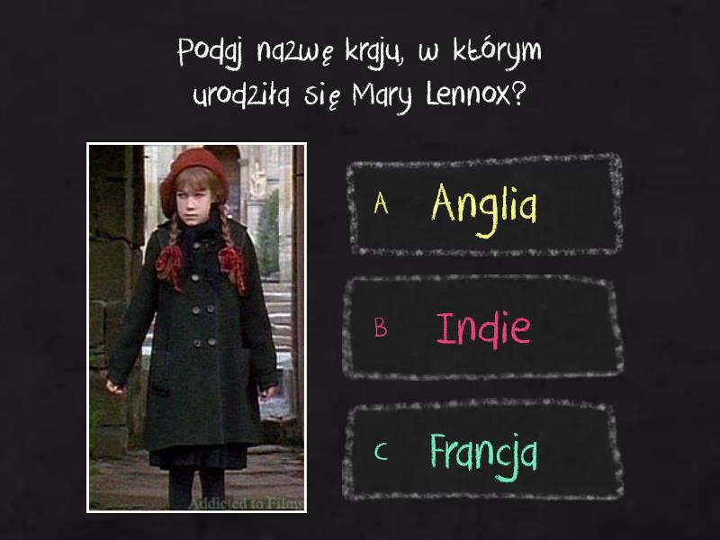 Mini quiz z lektury Tajemniczy ogród Test