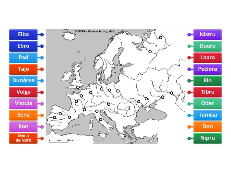 Hidrografia Europei Diagrama Con Etiquetas