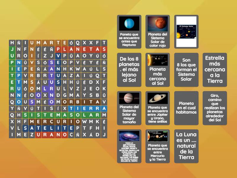 Sopa De Letras Sistema Solar Wordsearch