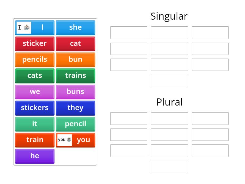 Singular Versus Plural Noun Pronouns Mix Up Group Sort