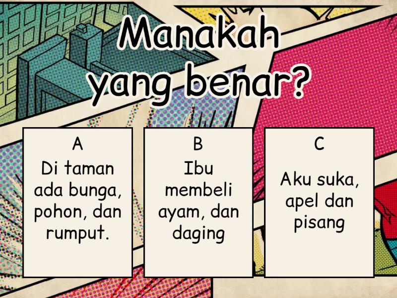 Kuis Penggunaan Tanda Baca Titik Dan Koma Quiz