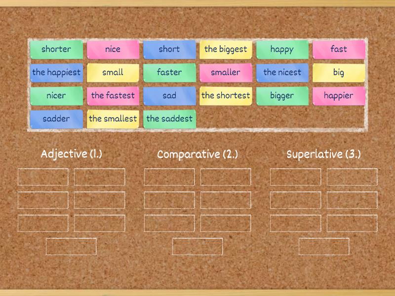 Adjective Comparative Superlative Group Sort