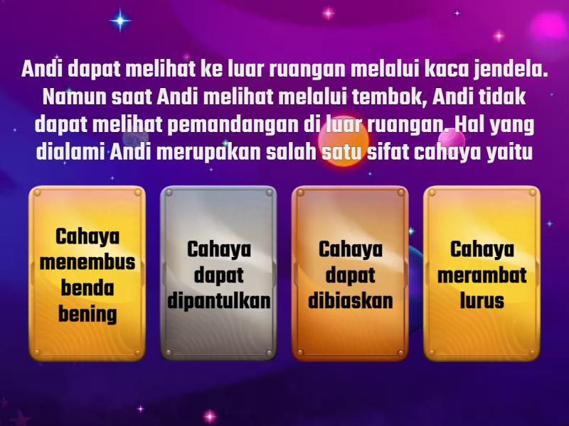 Sifat Cahaya Level 3 Quiz