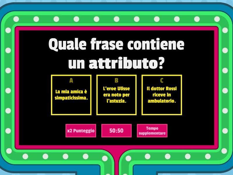 Attributo E Apposizione Gameshow Quiz