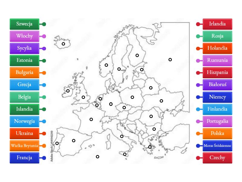 Mapa Polityczna Europy KLASA 6 Labelled Diagram