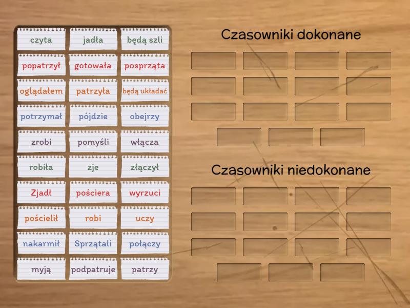 Czasowniki Dokonane I Niedokonane Group Sort