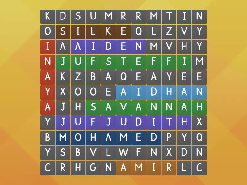 Woordzoeker Namen Klaproos Wordsearch