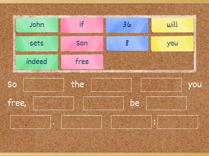 BSF Lesson 12 John 8 36 Memory Verse Missing Word