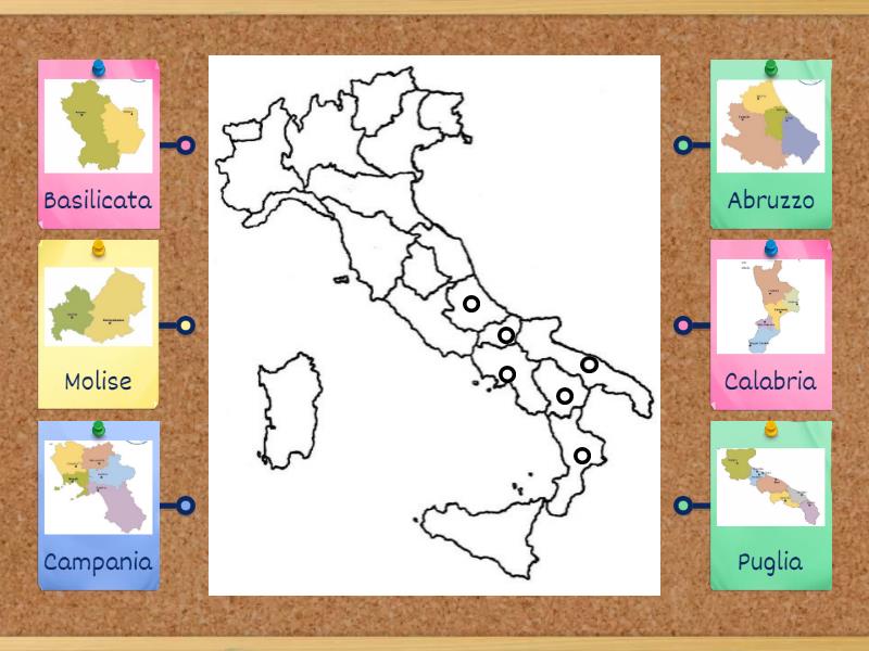 Le Regioni Meridionali D Italia Labelled Diagram