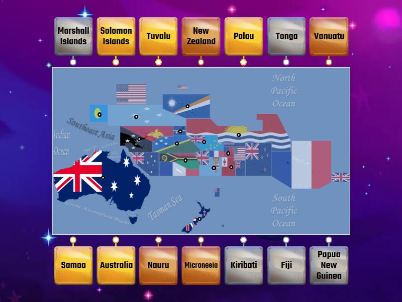 Map Of Oceania Labelled Diagram