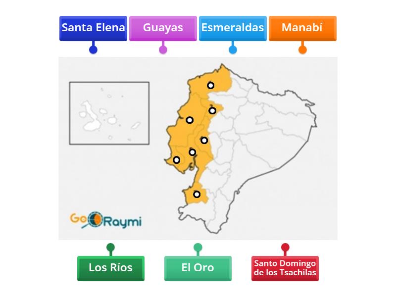 Provincias De La Costa Labelled Diagram