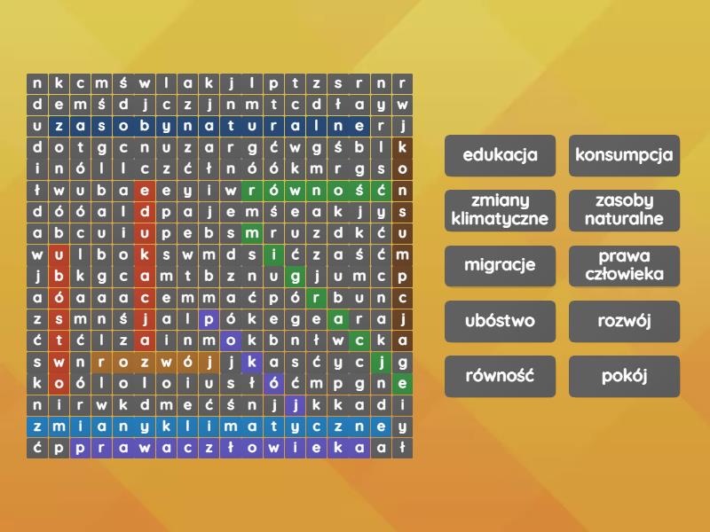 Edukacja Globalna Wordsearch