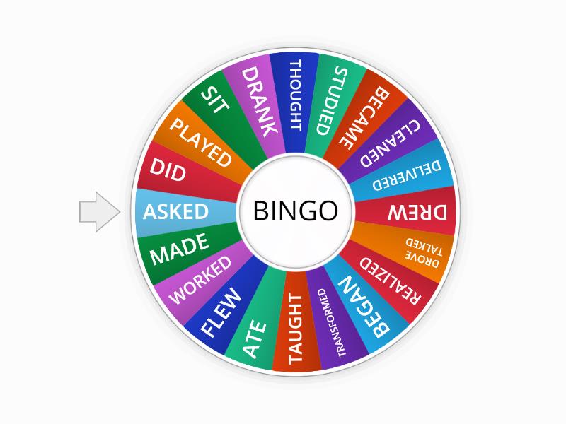 PAST TENSE IRREGULAR VERBS BINGO Rueda Aleatoria