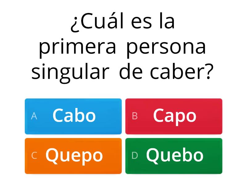 Verbos Irregulares En Presente De Indicativo No Cambio Voc Lico Quiz