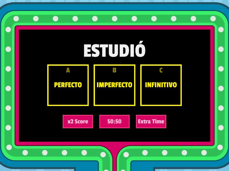 PRETÉRITO PERFECTO SIMPLE IMPERFECTO O INFINITIVO Gameshow quiz