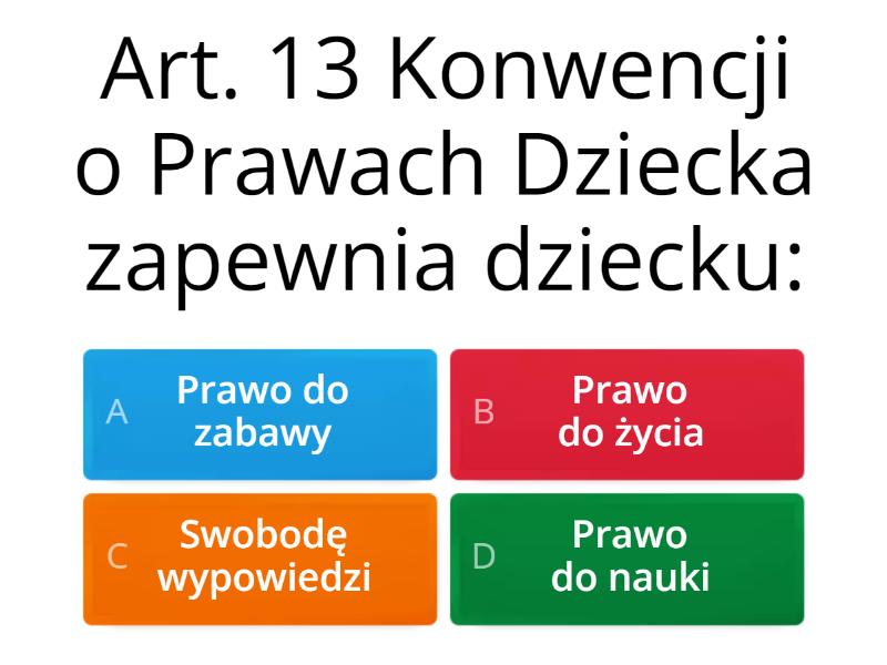 Konwencja O Prawach Dziecka Quiz