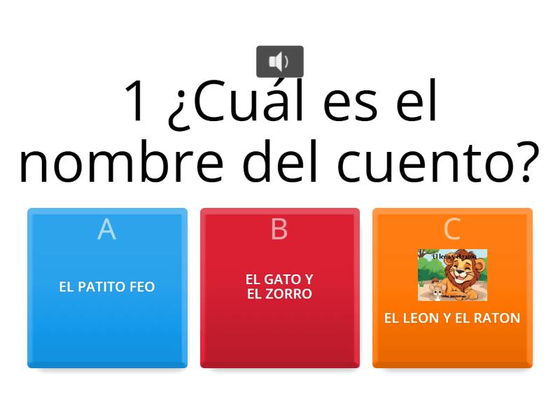 CUENTO EL LEON Y EL RATON Test